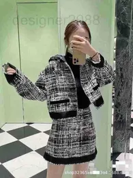 Women's Hoodies & Sweatshirts designer Pjia 22 early autumn new nylon mosaic pattern skirt short coat casual fashion suit NXPY