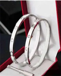 Luxury Carti er Love Bracelet Bangles Women Men 4CZ Titanium Steel Screw Screwdriver s Gold Silver Rose Nail Bracelets Jewelry Fas3246454