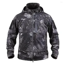 Jackets masculinos História de Xangai Jaqueta militar masculina à prova d'água à prova de vento anti-pilling respirável Camuflagem com capuz do exército