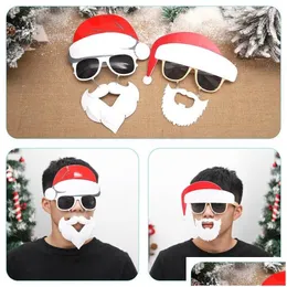 Christmas Decorations Christmas Decorations Glasses Santa Claus Snowman Snowflake Merry Gifts Navidad Noel 2022 Party Decoration Kid Dhrmb