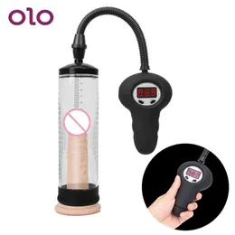 الجمال عناصر OLO Automatic Penis Pump Male Male Male Mancement Extender Dick Enlarger Vacuum Sexy Toys for Men 18