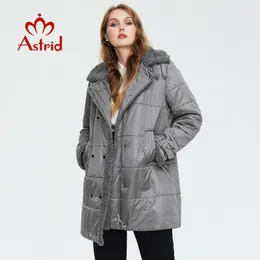 Mujeres Abajo Parkas Astrid chaqueta de invierno mujer Cuello de piel faux tops Moda Oversize parkas abrigo a prueba de viento parka con capucha AT10057 221124