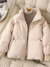 レディースダウンパーカーjmprsルーズ韓国の女性ファッション冬の温かい濃厚なジッパーパフジャケットカジュアルコットンパッド入った女性コート221124