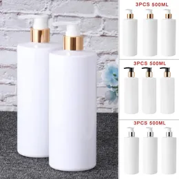 Dispenser di sapone liquido 3PCS 500ml PET Bottiglie di lozione per shampoo ricaricabili vuote con erogatori a pompa Bottiglia di plastica portatile per bagno 221124