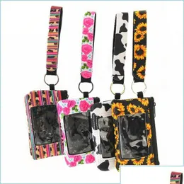 Partyvorbevorzugungen Party bevorzugt Neoprene Beutel Pass eraus ID -Kartenhalter Handsack Coin Wallet mit Armband Drop Lieferung 2021 Hausgarten DH5XL