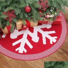 Decorazioni natalizie decorazioni natalizie 24 pollici gonna albero ornamento rosso grigio fiocchi di natale per la casa in tessuto in tessuto decorazione dro dhhnuz