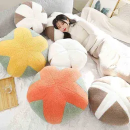 Ins Nordic Color Cotton Cuddle Creaton Color Cotton Flower Pillow Poduszka Prosta okrągła grzybowa mata dla dzieci dziewczyna dekoracje pokoju J220729