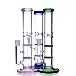 Fabricante de cachimbo de água duplo favo de mel bong de vidro disco percolator bongos de água 4 mm de espessura pequeno dab rig