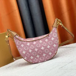 22FW Frauen Loop Subaxillary Croissant Taschen Diagonale Umhängetasche Denim-Tasche für Damen Luxus-Designer-Handtaschen Kartenhalter Metallkette Unterarm