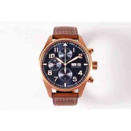 Relógio iwc piloto Top Diver Movimento Luxo 3777 Relógio Mecânico Multifuncional Bronze 43mm V8FH