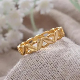Очарование браслетов кольцо для женщин девочки Dubai Jewelry Luck Ethiopian Gold Color Свадебные подарки Африканец