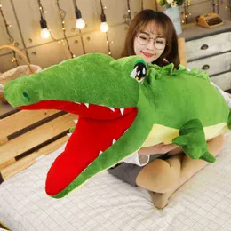 75130cm Cuddly Animal Life Alligator Cuddle Simulation Bones Crocodile Dolls Kawaii Cheative Almofada para Ldren XTmas Gifts J220729