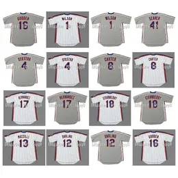 College Baseball Wears Vintage 1986 17 KEITH HERNANDEZ 18 DARRYL STRAWBERRY 4 DYKSTRA 8 GARY CARTER 13 MAZZILLI 12 RON DARLING 16 DWIGHT GOODEN 1 Mookie Wilson TOM