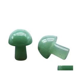 L￶sa ￤delstenar 20mm svampformad ￤delstenstaty figur snidad gr￶n aventurine sten svamp hantverk f￶r att l￤ka chakra reik dh0i2