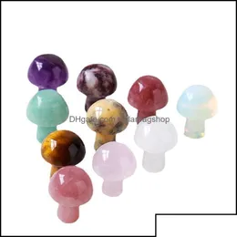 Artes e artesanato Artes e artesanato Presentes Home Jardim Decorações de Natal Mushroomshape Chakra Stones Cristais de cura natural Quartz dh7ui