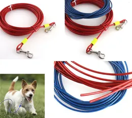 Collari per cani Cavo di fissaggio blu per cani Guinzaglio di filo sicuro Acciaio Great Yard Campeggio e attività all'aperto 25ft