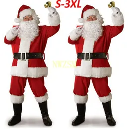 테마 의상 크리스마스 산타 클로스 코스프레 의류 화재 드레스 남성 5pcslot 슈트 성인 221124