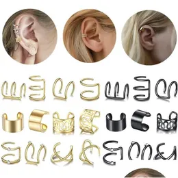 耳のカフのファッションゴールドスターは、女性のための非ピアスイヤークリップイヤリングを去るシンプルな偽の軟骨の耳カフジュエリーアクセサリードロップdhfpk
