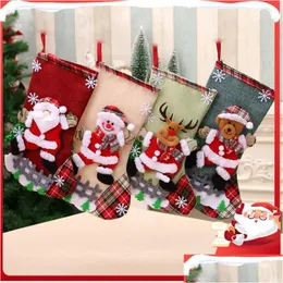 クリスマスの装飾クリスマスデコレーション1PCSクリスマスソックサックギフトバッグ