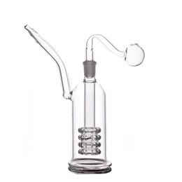 Glas-Ölbrenner-Bong, Shisha, dickes Dab-Rig, 8 Zoll, langlebige Inline-Matrix-Duschkopf-Funktion, Recycler-Rauchwasserpfeife mit 14-mm-Außenkopf und Glas-Ölbrennerrohren