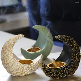 Candle Holders Arab Ramadan Moon Holder Crescent Resin Incense Burner Tabletop Home Decoration