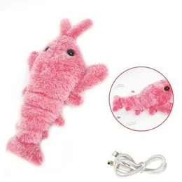 Electric Jumping Cat Toy Shrimp Moving Simulation Lobster Electronic Plush Toys For Pet Dog Cats ldren Stuffed Animal Toys J220729
