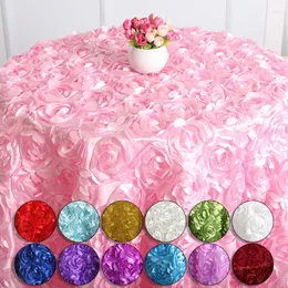Masa bezi 3d gül taylı masa örtüsü halı düğün partisi ziyafet doğum günü arka plan rozet saten etek yuvarlak kapak ev dekor