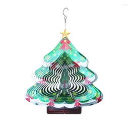 Decorações de Natal Decorações de Natal Spinner de vento 3D Aço inoxidável Forma da árvore do carrocão de metal Decoração de externo interno Deliv Dhlvo