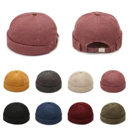 Vintage Herren Baumwolle Krempenlose Skullies Cap Street Tragbare Docker Hüte Mehrzweck Beanie Mütze Hip Hop Hüte