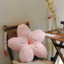 I stil körsbär kronblad kudde flicka sovrum vardagsrum dekor bågsitt kudde plysch tatami körsbärsblomning kudde j220729