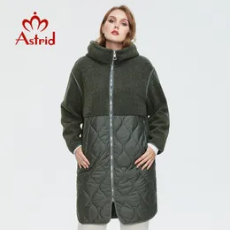 Kadınlar Aşağı Parkas Astrid Sonbahar Kış Paltosu Sahte Kürk Üstleri Moda dikiş Ceket Kapşonlu Kapşonlu Büyük Boy Parkas Kadın AM7542 221124