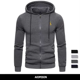 Sweats à capuche pour hommes Sweats AIOPESON Printemps Streetwear Épais Polaire À Capuche Hommes Marque De Mode Coton Manteaux 221124