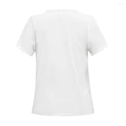 T-shirt da uomo Pullover con scollo a V da donna T-shirt a maniche corte cava Top allentato Abiti stampati casual Colore puro Confortevole DIN889