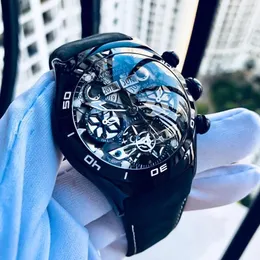 Wristwatches Reef Tiger/RT Tourbillon Mechanical 100M Waterproof Men Watch Skeleton Dial Luxury Automatic Watches Genuine Leather