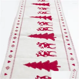 Christmas Decorations Christmas Decorations Year Party Elk Snowman Printed Rec Fabric Tablecloth Table Er 2022 Drop Delivery Home Ga Dh2Fr