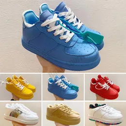 Kids Classic 1 Designer Shoes High Cut Children Fivele Strap Shoe Chassres One Enfant Sneakers Leather Basketball Treiners EUR22-244N
