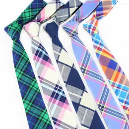 Bow Ties Cotton For Men Plaid Nattie Krawatte Mode Homme smala nacke Gravatas Corbatas Slim Suit Vestidos Mens Slips Party Party