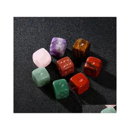 Gevşek taşlar doğal taş gevşek değerli taşlar zar mahjong 13 yarı gem oyma jade oyunları el sanatları 15mm damla teslimat mücevherleri dhs9o