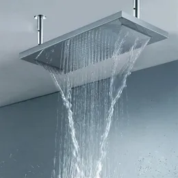Stal nierdzewna prostokątna głowica prysznicowa 22 cale montowany na suficie duży deszcz górna głowica prysznicowa kran w łazience wysokiej jakości 212J