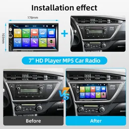 2 DIN CarPlay Android Auto Car Radio 7 "Autoradio Multimedia Player MP5 Audio Bluetooth Monitor 2din Unidade estéreo FM estéreo