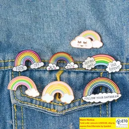 Cartoon Rainbow and Clouds Enamel Brooches For women Men Kid Collection Fashion Metal Lapel badge Brooch Pins Jewelry Gifts for Children