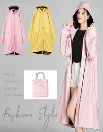 Rain Wear Fashion Small Fresh Trend Pink Long Большой плащ в плаще