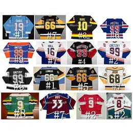L'hockey universitario indossa la maglia da hockey vintage Wayne Gretzky Joe Sakic Eric Lindros Bobby Clarke Lemieux Mark Messier Brett Hull Mike Modano Jaromir Jagr Hextall
