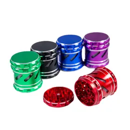 CHROMIUM CRUSHER smoke accessory shrinking waist drum type 4 layer transparent windo hole visual tobacco metal aluminum alloy grinders GRINDE 63MM