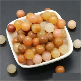 Loose Gemstones Natural 8/10/16/18/20Mm Nonporousball No Holes Undrilled Chakra Yellow Agate Gemstone Sphere Collection Healing Reik Dhogk