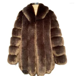 Feminino ful hjqjljls2022 Winter Mulheres longas casaco falso elegante colar gola fêmea grossa de manga cheia fofa felpuda