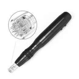 Home Beauty Micro Needle Blading Derma Pen Stempelroller mit Serum mit LED-Leuchten, Kartuschen, kombinierte Elektroporation, elektrischer kabelloser Dermapen