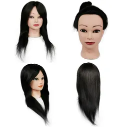マニキン人形100ヒューマンヘアトレーニングヘッド14quot18quot長さの美容師のためのマネキンの練習