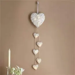 Night Lights Wicker Heart Shaped Lamp Valentine's Day Decoration Gift Girlfriend Peach Dream Catcher Wall Home Decor