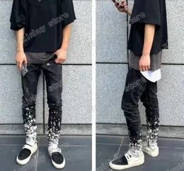 xinxinbuy Hommes Designer Pant coton Jacquard Splash encre lettre zipper Streetwear Femmes rouge noir Abricot S-XL